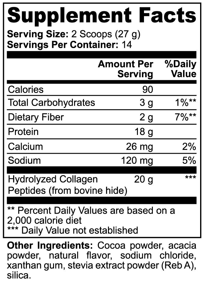 Grass-Fed Collagen Peptides Powder - Chocolate, 18 g Protein