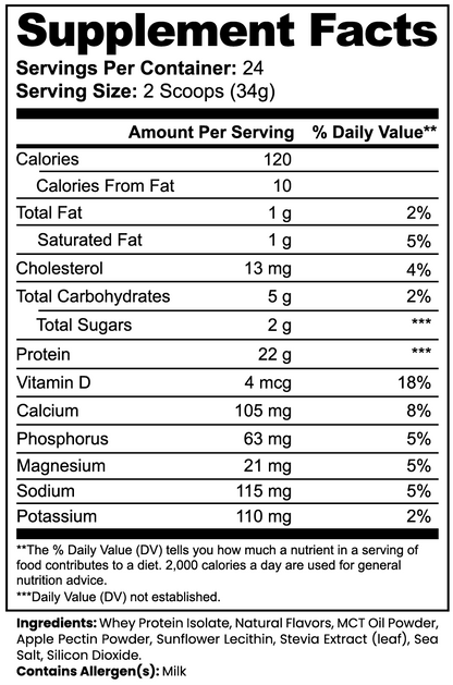 Advanced 100% Whey Protein Isolate - Vanilla Bean