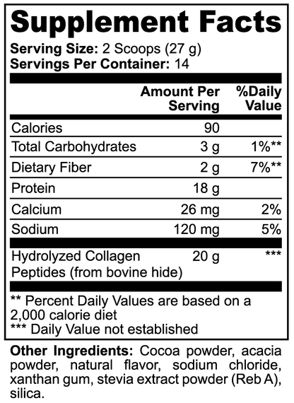 Grass-Fed Collagen Peptides Powder - Chocolate, 18 g Protein